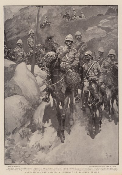 Comparisons are Odious, a Contrast in Mounted Troops by Frank Craig